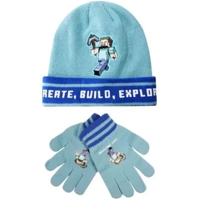 Cerda Minecraft Детски комплект шапка и ръкавици