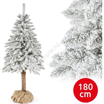 Sonic Коледна елха на дънер natural with snow 180 см смърч (sc0052)