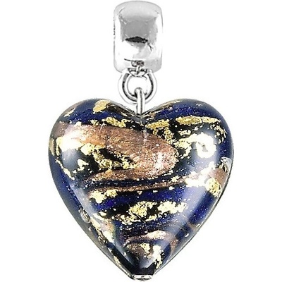 Lampglas Magický prívesok Egyptian Heart s 24 karátovým zlatom v perle Lampglas S26
