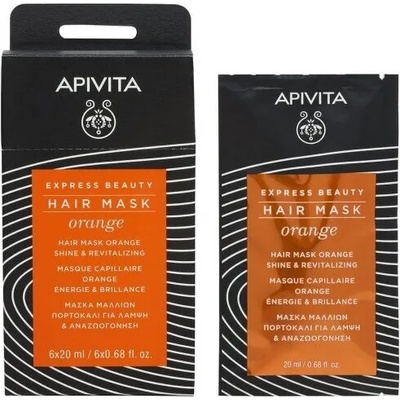 APIVITA Ревитализираща маска за блясък , Apivita Express Beauty Hair Mask Orange 20ml Shine & Revitilizing