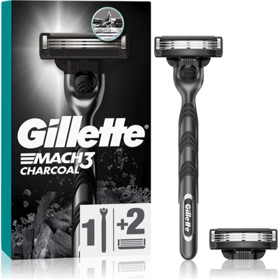 Gillette Mach3 Charcoal самобръсначка + резервни остриета 2 бр