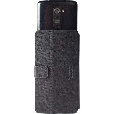 Krusell Malmö FlipWallet Slide 5XL - универсален кожен калъф, тип портфейл за iPhone 6 Plus, iPhone 6S Plus, Galaxy A7, Galaxy Note 4, Xperia Z2 и други (черен)