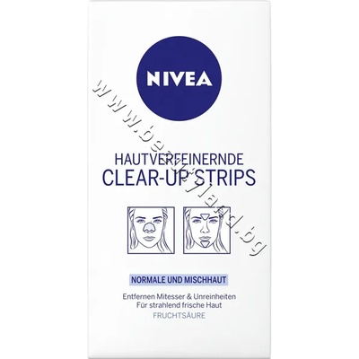 Nivea Почистващи лепенки Nivea Clear-Up Strips, p/n NI-86401 - Почистващи лепенки за лице, опаковка от 6 броя (NI-86401)