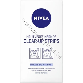 Nivea Почистващи лепенки Nivea Clear-Up Strips, p/n NI-86401 - Почистващи лепенки за лице, опаковка от 6 броя (NI-86401)