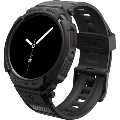 Удароустойчив кейс с каишка за Samsung Galaxy Watch 8 (44mm) от Spigen Rugged Armor Pro - Matte Black (8800283311396)