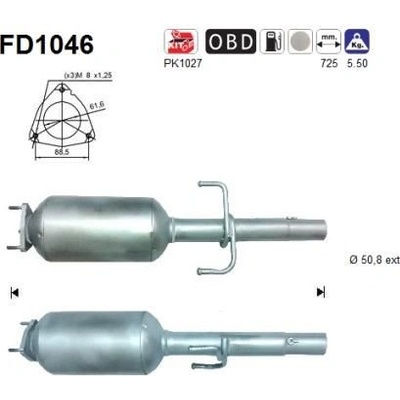 Filtr sazových částic, výfukový systém AS FD1046