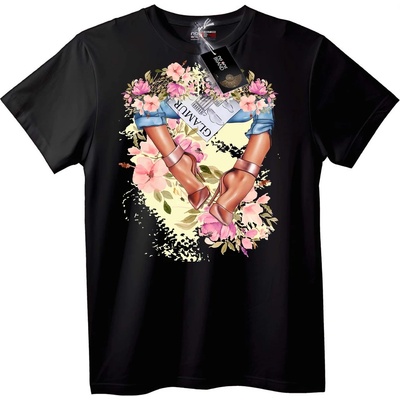 NOONEBRAND Тениска Гламурни Флорални Токчета - 5XL, White