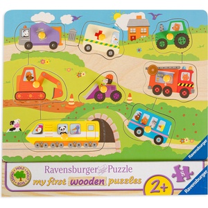 Ravensburger Дървен пъзел Ravensburger от 8 части - Превозни средства (03684) - baby