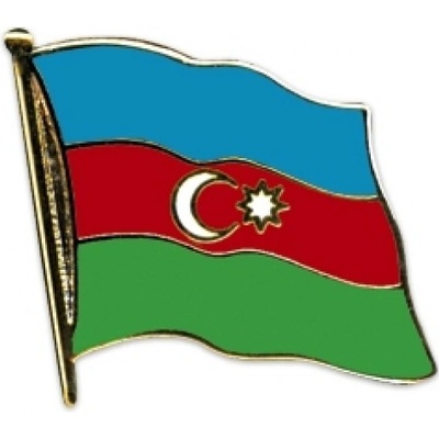Odznak (pins) 20mm vlajka Azerbajdžan - farebný