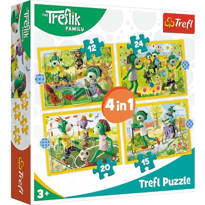 Trefl 4v1 Rodina Treflíků 20,5 x 28,5 cm v krabici 28 x 28 x 6 cm