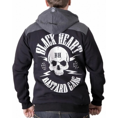 BLACK HEART BASTARD SKULL Čierna