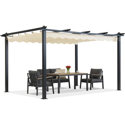 Garden Point Barbados 4x4m terasová pergola antracitovo béžová