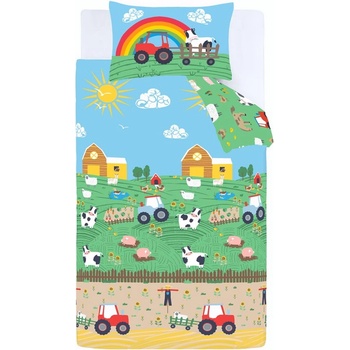 Catherine Lansfield Единично детско спално бельо 135x200 cm Farmyard Animals - Catherine Lansfield (BD/56964/W/SQS/BL)