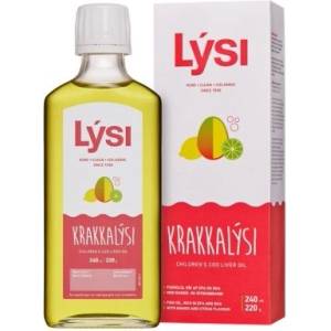 Lysi Cod Liver Oil, манго и цитруси, 240 ml, Lysi (868696 LYSI)
