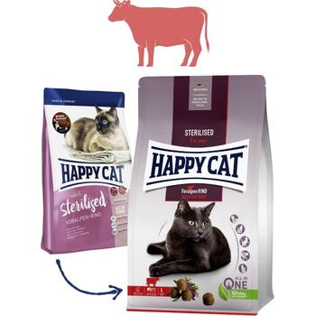 Happy Cat Sterilised Voralpen Rind Hovädzie 300 g