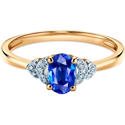 SAVICKI Годежен пръстен Savicki: двуцветно злато, син сапфир, диаманти