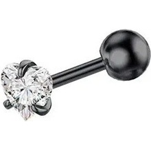 Troli Slušivý titánový piercing so srdiečkom VSE6015SB-PET