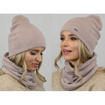 Fashionweek alpakový zimní set čepice komin ZIZI-AL2 béžový