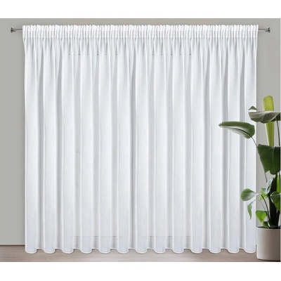 EUROFIRANY ZÁCLONA NA PÁSKE TINA 350X270 CM BIELA