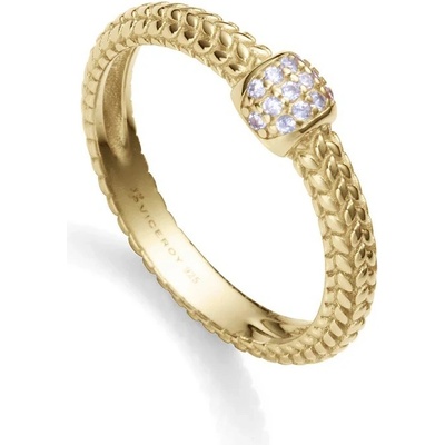 Viceroy Fashion pozlátený prsteň so zirkónmi Elegant 9124A014