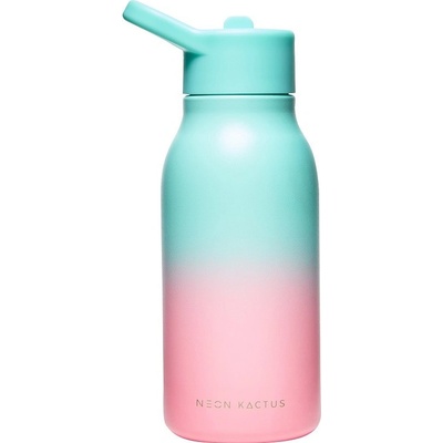 Neon Kactus Dětská nerezová láhev tyrkysovo růžová 340 ml