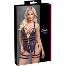 Cottelli Crotchless Lace Body with Suspenders 2643561 Black
