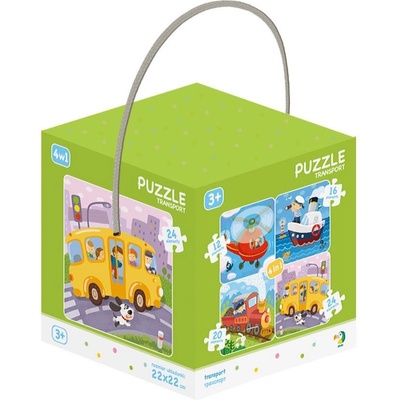 dodo - Пъзел 4в1 - комплект 4 бр. Превозни средства