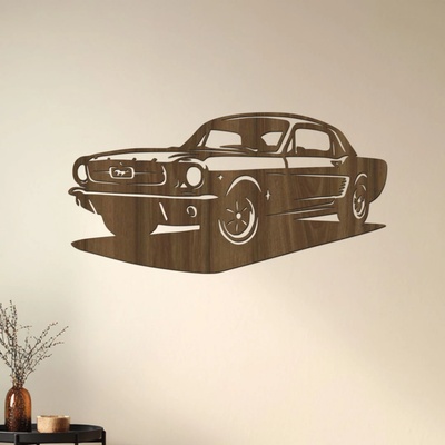 dřevo života Dřevěný obraz Ford Mustang Rozměry (cm): 80x40, Zvolte barvu dekoru: Ořech