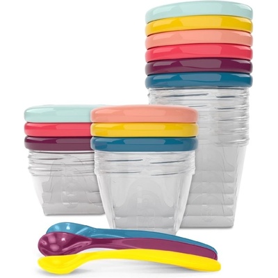 Babymoov Multi Set dóza na potraviny s vekom 3 x 120 ml + dóza na potraviny s vekom 3 x 180 ml + dóza na potraviny s vekom 6 x 250 ml + lyžička 3 ks