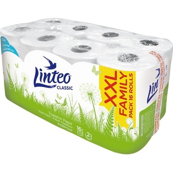 Linteo Тоалетна хартия Linteo двуслойна бяла - 16 ролки XXL