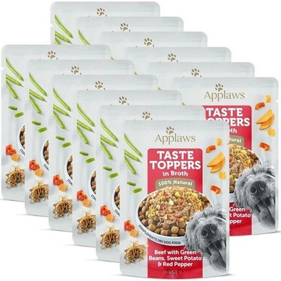 Applaws Dog Taste Toppers in Broth hovězí maso fazole sladké brambory a paprika 12 x 85 g