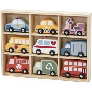 Viga Toys Детски дървени превозни средства Viga Toys PolarB - 9 броя, с кутия (44281)