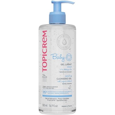TOPICREM Baby Почистващ гел за лице, коса и тяло, 500 ml