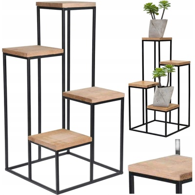 DekorStyle Stojan na květiny ALFA 34 cm černý/hnědý – Sleviste.cz