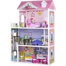 Eco Toys Dřevěný domeček pro panenky s výtahem jahodová rezidence 123,5 cm