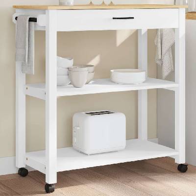 vidaXL Кухненска количка "MONZA" 84x40x88, 5 см борово дърво масив (376105)