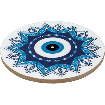 Кръгла дървена лятна подложка за чаша с дизайн мандала