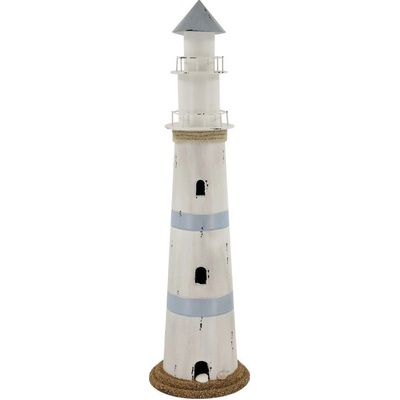 Chic Antique Svítící dekorace LED Lighthouse 61 cm, modrá barva, kov