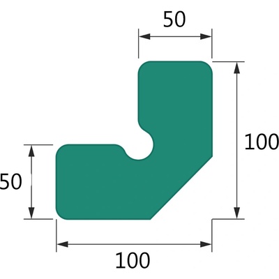 10 ks - Penový polyetylén Profil W100-100 (A;B = 100; C;D=50) (1ks=2bm)