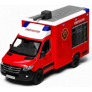 Kinsmart Метална количка Kinsmart Firefighter Edition - Mercedes-Benz Sprinter, с водно оръдие, 1: 48 (53148)