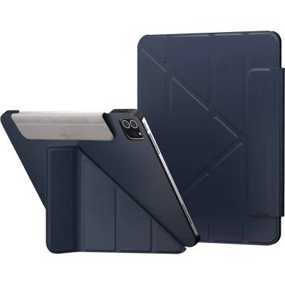 SwitchEasy Origami Case - полиуретанов кейс и поставка за iPad Pro 11 M1 (2021), iPad Pro 11 (2020), iPad Pro 11 (2018), iPad Air 4 (2020) (тъмносин)