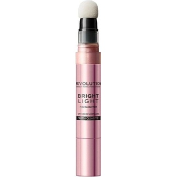 Makeup Revolution London Bright Light Highlighter Tekutý rozjasňovač s houbičkovým aplikátorem Beam Pink 3 ml