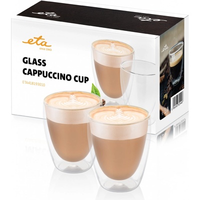 ETA 4181 93010 poháre na cappuccino dvojstenné sklo 240 ml