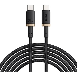 Baseus - Кабел за данни Dura Series (P10377803U03-00) - за MacBook, бързо зареждане, Type-C, PD 240W, 480Mbps, 1m - Златист / Черен