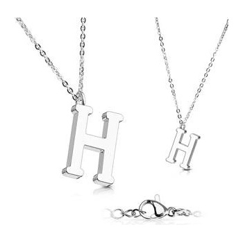 Šperky4U Ocelový řetízek s přívěškem iniciála OPD0096-H