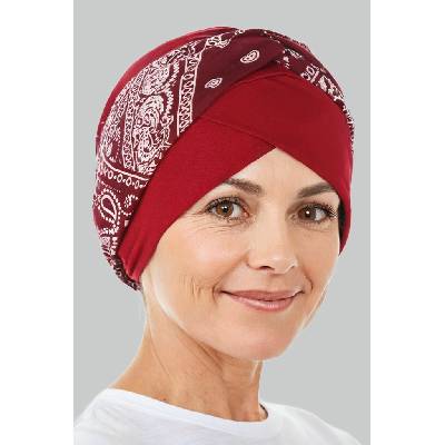Aradesa dámský turban s páskem bordó