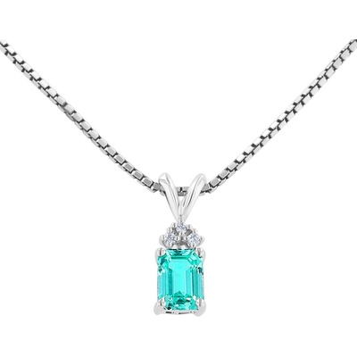 Eppi Zlatý prívesok s emerald lab grown paraiba turmalínom a diamantmi Lucas P47098