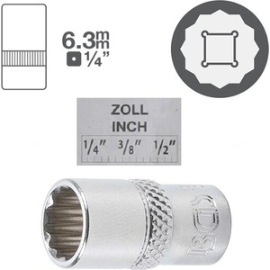 BGS technic 12-стенни къси инчови вложки на база 1/4 - от 1.20€ ; bgs technic
