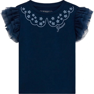Guess Тениска с къс ръкав Guess - С къдрички, тъмносиня, 24 м (20261-K6RI25-K6YW4-G7HR-24M)