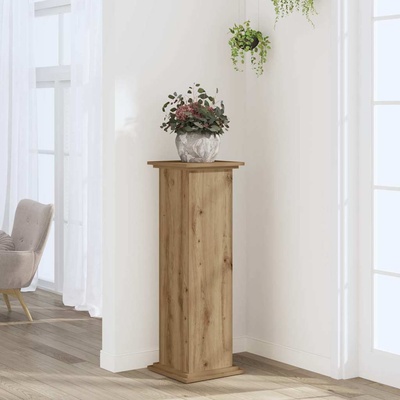 vidaXL Поставка за растения, дъб артизан, 33x33x100см, инженерно дърво (852986)